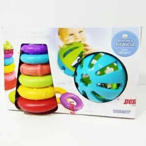 Set de anillos apilables + sonajero pelota con cascabel DURAVIT