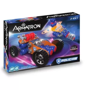Juego Para Armar Armatron Policias 2 En 1 Piezas Flexibles