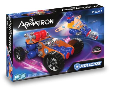 Juego Para Armar Armatron Policias 2 En 1 Piezas Flexibles