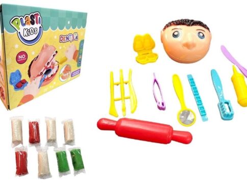 Set De Masas Infantil Plasti Kids Dentista Con Accesorios