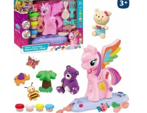 Set De Masas Infantil Unicornio Magic Pony Plasti Kids