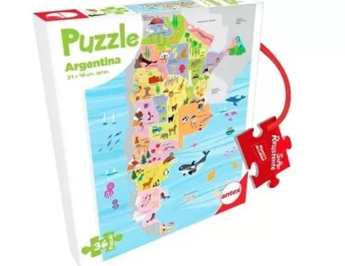 Puzzle Mapa Argentina Por 36 Piezas Antex