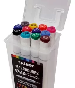 TALBOT MARCADORES DOBLE PUNTA X 12 COLORES