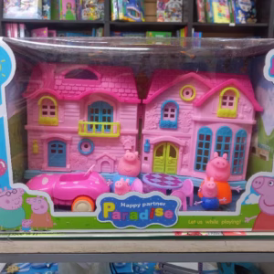 Casa De Juguete Peppa Pig Con Figuras, Auto Y Muebles